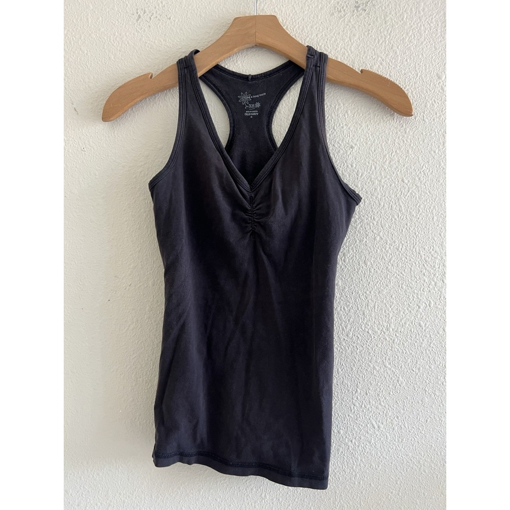 Old Navy Black Racerback Athletic Tank Top XS Activewear Y2K *READ